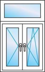 Т образное окно 130 * 180 две створки. Цена. Профиль Softline 82 от Века.