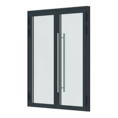 Входная дверь двустворчатая Алютех ALT W62 алюминиевая